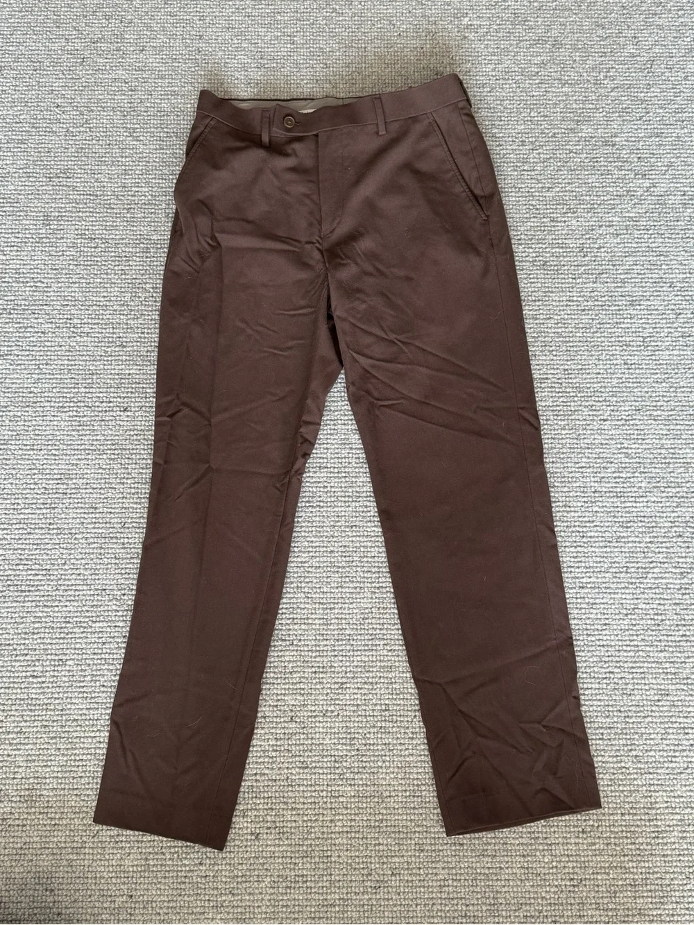 Calvin Klein Men's Slim Fit Solid Dress Pants Brown Work Slacks 30W x 30L